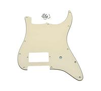 KAISH Pickguard de guitare 11 trous ST/Strat Style One Humbucker pour Delonge Stratocaster/Strat Blanc vieilli 3 plis