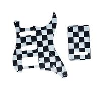 KAISH Pickguard de style ST/Strat à 11 trous en acier rapide avec plaque arrière ST pour Stratocaster/Strat Fabriqué aux États-Unis/Mexique Noir et blanc