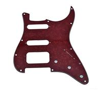 KAISH Pickguard moderne en acier rapide à 11 trous pour Stratocaster 3 vis à angle rond Humbucker - Compatible avec Fender Strat American Fender Strat Red Pearl