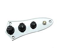 KAISH Plaque de contrôle entièrement équipée pré-câblée avec faisceau de câblage pour Fender Jazz Bass J Bass Chrome