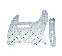 KAISH Plaque de diamant vintage 5 trous avec plaque de contrôle en aluminium et vis pour Fender Telecaster américaine/mexicaine Argenté