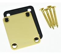 KAISH Plaque de manche en métal pour guitare électrique Stratocaster/Stratocaster Doré