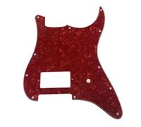 Kaish Plaque de protection pour guitare 11 trous ST/Strat Style à un humbucker pour Stratocaster/Strat Delonge Rouge Perle