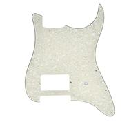 KAISH Plaque de protection pour guitare 11 trous ST/Strat Style à un humbucker pour Stratocaster/Strat Delonge, effet nacre vieillie