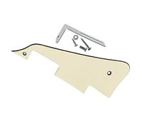 KAISH Plaque de protection pour guitare blanche vieillie 3 couches LP avec support chromé pour Epiphone Les Paul