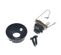 KAISH Plaque jack métrique en laiton noir pour guitare électrique avec sortie jack mono en laiton et vis pour télé/Telecaster