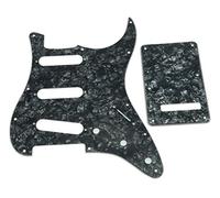 Kaish Strat SSS Pickguard et ST plaque arrière Vibrato Coque Black Pearl