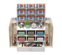 Kaishuai Organisateur de Bureau Multifonctionnel,Rangement bureau Plastique avec 15 Compartiments,1 Coulissants,2 Classeurs pour Maison École Bureau Porte Crayon