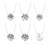 Kaisoil Collier Invisible Ras de Cou 6 Pcs Collier Fil Nylon Transparent 6mm 8mm 10mm Collier Fil de Peche Collier Invisible pour Femme Fille Pendentif Collier Fil Magique