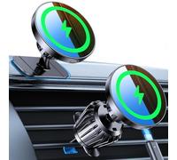 Kaistyle for MagSafe Car Mount Charger【Stronger Magnets】 iPhone Magnetic Wireless Car Charger【Dashboard+Vent】 for Magsafe Charger Cell Phone Car Mount for iPhone 16 Pro Max 15 14 13 12 MagSafe Cases
