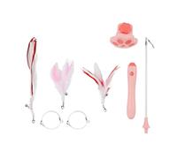 kaisudiAP Bâton de Chat drôle rétractable interactif 3 Modes LED lumière Rouge bâton de Chat drôle pour Chats de Compagnie (Ensemble Rose)