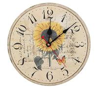 kaisudiAP Horloge Murale à Quartz silencieuse et sans -tac, Horloge de décoration intérieure colorée de 12 Pouces, Style rétro (Tapez 2)