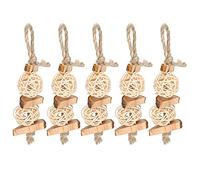 kaisudiAP Jouet pour Animaux de Compagnie, Corde de meulage pour Perroquet, Boule en rotin mordu en Bois de Pommier, Hamster, Jouet à Cordes pour Animaux de Compagnie