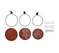 Kaisudiap pour mangeoires à oiseaux, pour bol de bain à oiseaux montés sur des arbres, bague en métal robuste, pour terrasse d'arrière-cour, décoration extérieure résistante à la (3 pot et 3 supports)
