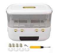 kaisudiAP Récipient de stockage des aliments à compartiment blanc, réservoir de riz Transparent et scellé, boîte de céréales et de céréales, seau de 5000ml (4 grille)