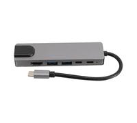 kaisudiAP Station d'accueil 6 en 1 pour ordinateur portable Type C vers 2 pièces USB3.0 HD Interface multimédia RJ45 PD 2.0 Adaptateur de données TYPE C Hub multifonctionnel pour