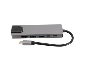 kaisudiAP Station d'accueil 6 en 1 pour ordinateur portable Type C vers 2 pièces USB3.0 HD Interface multimédia RJ45 PD 2.0 Adaptateur de données TYPE C Hub multifonctionnel pour