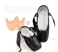 KAISUN Chaussures de Ballet de Pointe Chaussures de Danse Professionnelles avec Rubans de Satin et Protège-Orteils pour Ballerines Femme Fille(Schwarz,36 EU)