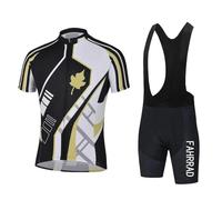 KAISUN Homme Été Maillot Cyclisme Manches Courtes, Cuissard Vélo avec 9D Gel Coussin, Vêtement Cycliste Set VTT D'été Absorbant la Transpiration (Color : TYP-1, Size : XXL)