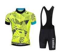 KAISUN Homme Maillot de Cyslisme Manches Courtes + Cuissard 9D Gel Coussin, Respirant Séchage Rapide VTT Jersey (Color : TYP-6, Size : Large)