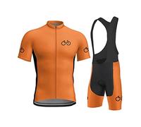 KAISUN Maillot de Cyclisme Homme Manches Courtes, Été Tenue VTT Pro et Cuissard À Bretelle Vélo Route avec 9D Gel Rembourré, Vêtement Combinaison Cycliste (Color : TYP-4, Size : 5XL)