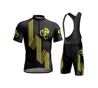 KAISUN Maillot de Cyclisme Homme Manches Courtes, Été Tenue VTT Pro et Cuissard À Bretelle Vélo Route avec 9D Gel Rembourré, Vêtement Combinaison Cycliste (Color : TYP-9, Size : 4XL)