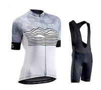 KAISUN Vêtements Cyclisme Ensemble Femme, Maillot Velo Manche Courte Été et Cuissard À Bretelle avec 9D Coussin Gel, VTT Tenue Cycliste (Color : TYP-12, Size : M)