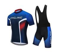 KAISUN Vêtements Cyclisme Pro Homme Été Tenue Cycliste Manche Courte et Cuissard À Bretelle avec 9D Coussin Gel, Equipe Pro Respirant Jerseys VTT (Color : TYP-2, Size : XL)