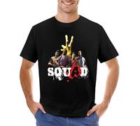 KAISUO Left-4-Dead-2-Squad-white-T-Shirt-Short-t-shirt-Men-s-cotton-t-shirt Black M