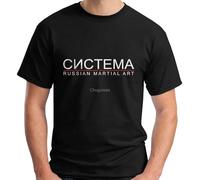 KAISUO Systema-Russian-Martial-Arts-Short-Sleeve Casual-Cotton-Clothes-O-Neck-Short-Sleeve-Tops Black XL