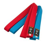 KAITEN Ceinture de Karaté Compétition Bleue Rouge - 4 cm de largeur - Coton Bleu et Rouge - Longueur de 230 à 325 cm, bleu, 250 cm