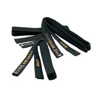 KAITEN Ceinture de karaté en satin noir - 4 cm de large - Sangle noire en soie synthétique - Longueur : 275 à 350 cm, Noir , 300 cm