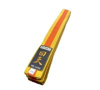 KAITEN Ceinture de karaté jaune-orange - Ceinture de couleur bicolore - Bande centrale - Largeur : 4 cm - Longueur : 230 à 325 cm, jaune, 250 cm