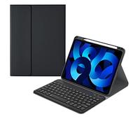 kaitesi Étui avec clavier amovible pour iPad Air 11" M3/M2, iPad Air 5e/4e génération 10,9" avec touches concaves - Noir