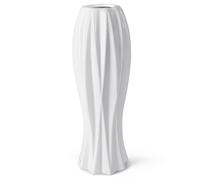 Kaitnax Vase à fleurs en céramique blanche de 30,5 cm, style minimaliste pour table moderne, décoration d'intérieur, vase blanc pour herbe de la pampa, décoration de bureau