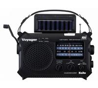 Kaito Voyager KA500 Radio météo solaire/dynamique AM/FM/SW‿NOAA avec alerte et chargeur téléphone portable (iPod/iPhone) Couleur Noir