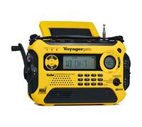 Kaito Voyager Pro KA600 Radio d'urgence numérique solaire à manivelle AM/FM/LW/SW et NOAA avec alerte, RDS et chargeur de téléphone intelligent, jaune