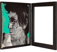 KAIU Cadre Disque Vinyle - Rangement Vinyle en Bois Massif et Acrylique Transparente Présentoir pour Album - Cadre Décoration Murale Innovant Ouverture/Fermeture Facile (Noir)