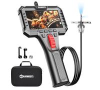KAIWEETS Caméra Endoscopique avec Lumière, Double Objectif 210° Articulée avec Molette de Contrôle, Sonde Fine 6,5 mm, Écran IPS 1080P, Câble Semi-Rigide 1,6 m, IP67 Étanche pour Auto et HVAC