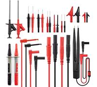 KAIWEETS Kit de cordons de test pour multimètre, 23 en 1 Kit d'Accessoires Remplaçables de test electrique avec pinces crocodiles électriques et Fiche Banana - KT05