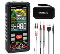 KAIWEETS KM601S Multimètre numérique 10 000 points True-RMS Mode intelligent Mode manuel Lampe de poche - Noir 22x12x6.8cm noir