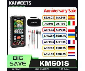 KAIWEETS KM601S multimètre numérique 10000 points True-RMS mètre Mode intelligent Mode manuel lampe de poche, affichage amélioré, sécurité KM601S