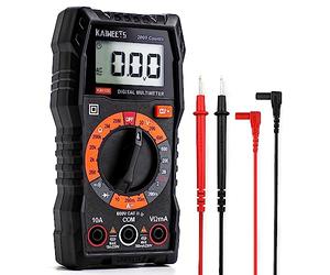 KAIWEETS Multimètre Numérique, Multimètre Digital, Voltmètre Multifonctions 2000 Comptes, Testeur Électrique, Ohmmètre, Mesure La Tension CA/CC, Courant CC, Résistance, Continuité, Diode