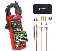 KAIWEETS Pince de courant 600 A TRMS, pince de mesure numérique avec mesure automatique, 6000 counts, courant et tension CA/CC, NCV, courant d'allumage, résistance, capacité, température, test de