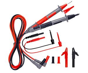 KAIWEETS Sondes de Multimètre, Kit de Test en Silicone Souple pour électricien, Cordons de Mesure avec Pinces Crocodiles et Sonde à Aiguille