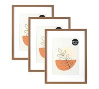 KAIWIN Lot de 3 Cadres Photo 30x40 cm, Cadre Marron 40x30 cm, pour Photos, Images, Affiches, Puzzle