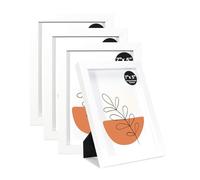 KAIWIN Lot de 4 Cadres Photo 13x18 cm, Cadre Blanc 13x18 cm, pour Photos, Images, Affiches, Puzzle