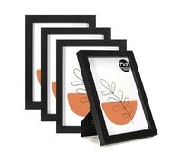 KAIWIN Lot de 4 Cadres Photo 13x18 cm, Cadre Noir 13x18 cm, pour Photos, Images, Affiches, Puzzle