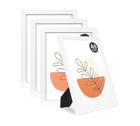 KAIWIN Lot de 4 Cadres Photo A5 Blanc - 21 x 14,8 cm - pour Photos, Images, Affiches, Puzzle