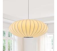 kaixunl Lustre moderne Tissu Suspension Lanterne Lustres Bulle Blanc Style Japonais Abat-jour En Imitation Soie Suspension Cocon Idéal Pour Les Salon Salle À Manger, Chambre et Couloir 50cm